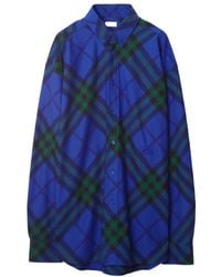 Burberry - Vintage-Check Patterned Button-Up Cotton Shirt - Lyst