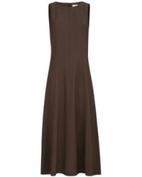 Brunello Cucinelli - Virgin Wool Fluid Twill Flared Dress - Lyst