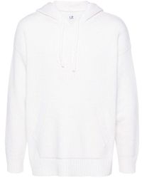 C.P. Company - Logo-Embroidered Knitted Hoodie - Lyst