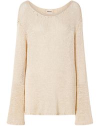 KHAITE - Davet Open-Knit Silk And Cotton-Blend Sweater - Lyst