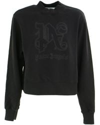 Palm Angels - Monogram Detailed Crewneck Sweatshirt - Lyst