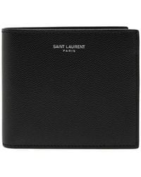 Saint Laurent - East/West Pebbled Leather Wallet - Lyst