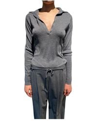 Max Mara - Mxmangel Long-Sleeved Ribbed Polo Jumper - Lyst