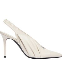 Courreges - Draped Faux Leather Slingbacks - Lyst