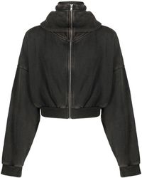 Entire studios - Long Sleeved Cropped Zipped Hoodie - Lyst