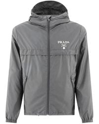 Prada - Re-Nylon Logo-Print Blouson Jacket - Lyst