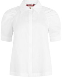 Max Mara - Studio Amore Ruched Short-Sleeved Shirt - Lyst