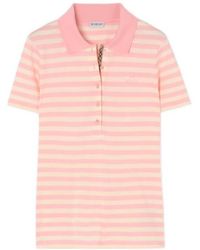 Burberry - Striped Cotton Polo Shirt - Lyst