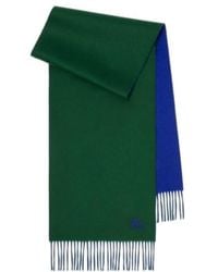 Burberry - Ekd Embroidered Reversible Fringed Scarf - Lyst