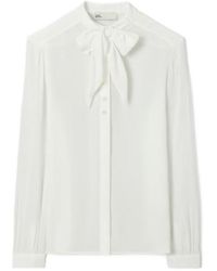 Tory Burch - Georgette Bow Blouse - Lyst