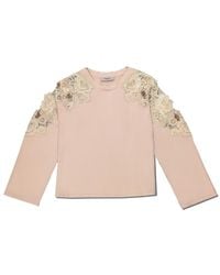 Twinset - Lace Detail Long-Sleeved T-Shirt - Lyst