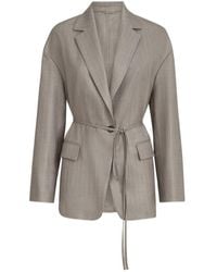 Brunello Cucinelli - Sparkling Virgin-Wool Pinstripe Blazer With Monili - Lyst