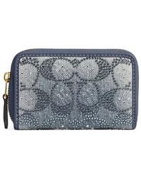 COACH - Essential Signature Small Zip-Around Card Holder - Lyst