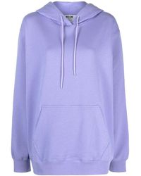 MSGM - Logo Hooded Sweater - Lyst