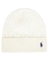 Polo Ralph Lauren - Logo Embroidered Cable-Knit Beanie - Lyst