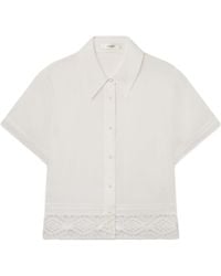 FRAME - The Heirloom Lace-Trim Button-Up Shirt - Lyst