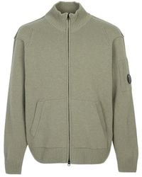 C.P. Company - Lens High Neck Zip-Up Cardigan - Lyst