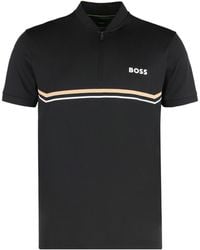 BOSS - Boss Zip Detailed Short-Sleeved Polo Shirt - Lyst