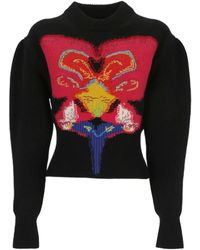 McQueen - Orchid-Intarsia Wool Jumper - Lyst