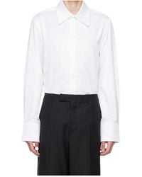 Marine Serre - Logo-Patch Cotton Shirt - Lyst