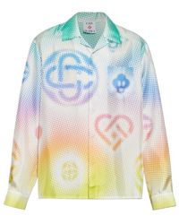 CASABLANCA - Halftone Logo Long-Sleeved Shirt - Lyst