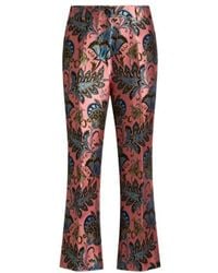 Etro - Jacquard Flared Trousers With Floral Motif - Lyst