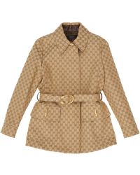 Gucci - Monogram Belted Jacket - Lyst