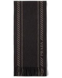 Prada - Logo-Embroidered Scarf - Lyst