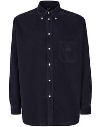 Fendi - Ff Embroidered Corduroy Shirt - Lyst