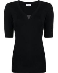 Brunello Cucinelli - Cotton V-Necked Top - Lyst