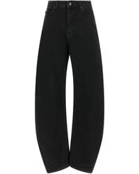 ROTATE BIRGER CHRISTENSEN - Draped Barrel Leg Denim Jeans - Lyst