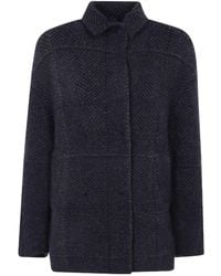 Boboutic - Herringbone-Knit Funnel-Neck Jacket - Lyst