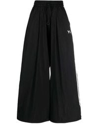 Y-3 - Logo-Print Wide-Leg Trousers - Lyst