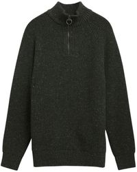 Barbour - Essentials Fleck Wool Half-Zip Pullover - Lyst