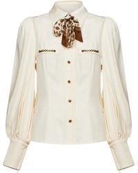 Zimmermann - Bow Detail Puff Sleeve Top - Lyst