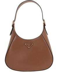 Prada - Logo Plaque Shoulder Bag - Lyst
