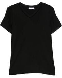 Patrizia Pepe - V-Neck Short-Sleeved T-Shirt - Lyst