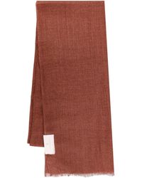Brunello Cucinelli - Logo-Label Fringed Scarf - Lyst