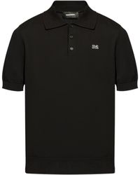 DSquared² - D2 Logo Embroidered Knitted Polo Shirt - Lyst