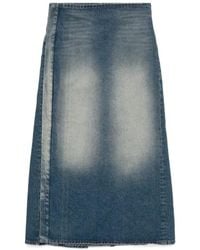 Y. Project - Denim Midi Skirt - Lyst