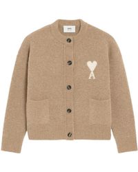 Ami Paris - Ami De Coeur Knitted Cardigan - Lyst