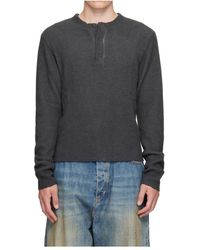 424 - Waffle Henley Shirt - Lyst