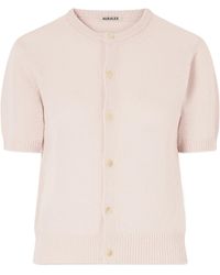 AURALEE - Button Short-Sleeve Cardigan - Lyst