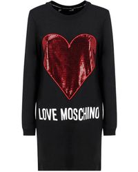 Moschino - A Round-Necked Logo Dress - Lyst