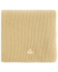 Isabel Marant - Logo Embroidered Ribbed Scarf - Lyst