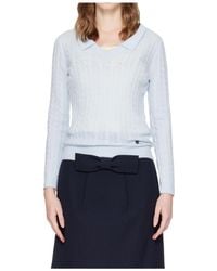 ShuShu/Tong - Cable-Knit Sailor-Collar Sweater - Lyst