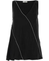 Jil Sander - V-Neck Embellished Top - Lyst
