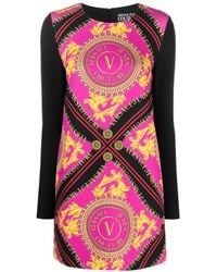 Versace Jeans Couture - Couture Chain-Printed Long Sleeved Mini Dress - Lyst
