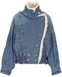 Isabel Marant - Valineo Shearling Denim Jacket - Lyst