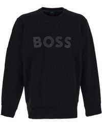 BOSS - Boss Logo Printed Crewneck Sweatshirt - Lyst